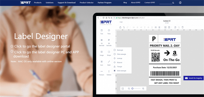 iDPRT Desainer Label Software Interface