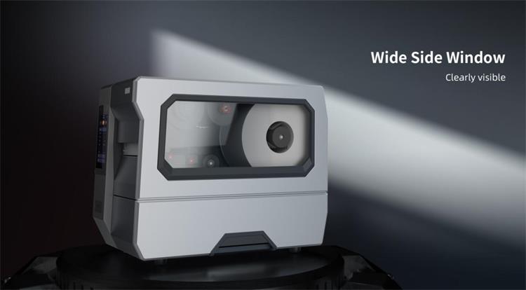 iDPRT iK4 High-Performance Industrial Printer dipasang dengan jendela sisi lebar
